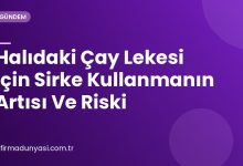 Halıdaki Çay Lekesi İçin Sirke Kullanmanın Artısı Ve Riski
